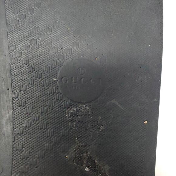 Gucci Logo Slides Rubber Sandals Slip On Black Italy Womens Size 40 US 10 - Picture 11 of 14